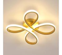 Comely Plafonnier LED Moderne, 30W 3375LM Lampe de Plafond, Luminaire Plafonnier LED pour Chambre salon, Salle à manger Cuisine, Lumière Chaude 3000K, 30cm, Or