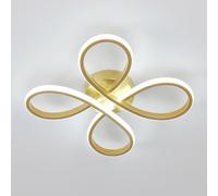 Comely Plafonnier LED Moderne, 30W 3400LM Lampe de Plafond, Luminaire Plafonnier Forme de Fleur pour Couloir, Balcon, Chambre, Salon, Salle à Manger, Lumière Blanche 6500k, 30cm, Doré