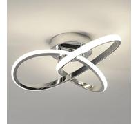 Comely Plafonnier Led Moderne, 30W Créatif en Forme de Fleur Luminaire Plafonnier, Chromé Lampe de Plafond pour Salon Chambre Cuisine Couloir, Blanc Naturel 4500K