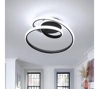 Comely Plafonnier LED Moderne, 36W Créatif Spirale Design Lampe de Plafond, Luminaire Plafonnier LED pour Salon Chambre Salle à Manger Corridor, 6500K Blanc Froid, Noir