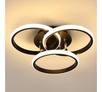 Comely Plafonnier LED Moderne 40CM, 40W 4500LM Lampe de Plafond Chambre Rond Lumiere Chaude 3000K, Luminaire Plafonnier Noir en Aluminium pour Salon, Cuisine, Salle à Manger