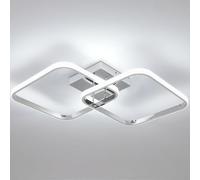 Comely Plafonnier LED Moderne, 42W 4700LM Luminaire Plafonnier LED Design Carré, Lampe de Plafond Chrome pour Chambre Salon Couloir Cuisine, Blanc Froid 6500K, 64cm