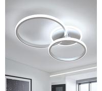 Comely Plafonnier LED Moderne, 42W 4700LM Luminaire Plafonnier LED Design Rond, Lampe de Plafond pour Salon Chambre Cuisine, Blanc Froid 6500K, Argent