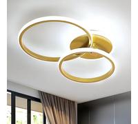 Comely Plafonnier LED Moderne, 42W 4700LM Rond Luminaire Plafonnier Doré, Lustre LED en Aluminium pour Salon, Chambre à Coucher, Cuisine (Blanc Froid 6500K)