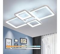 Comely Plafonnier LED Moderne, 54W Lampe de Plafond LED Dimmable avec Télécommande/APP, 3000K-6500K, Carré Luminaire Plafonnier pour Salon, Chambre, Salle à Manger (Blanc, 62CM)