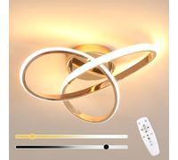 Comely Plafonnier LED Moderne, Créative Forme de Fleur Lampe de Plafond, Luminaire Plafonnier LED pour Chambre Cuisine Salon Couloir, 36W 3000K-6500K Dimmable (Doré 40CM)