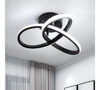 Comely Plafonnier LED Moderne, Créative Forme de Fleur Lampe de Plafond, Luminaire Plafonnier LED pour Chambre Cuisine Salon Couloir, 22W 6500K (Noir 25CM)