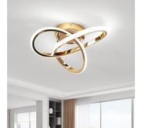 Comely Plafonnier LED Moderne, Créative Forme de Fleur Lampe de Plafond, Luminaire Plafonnier LED pour Chambre Cuisine Salon Couloir, 30W 6500K (Doré 30CM)