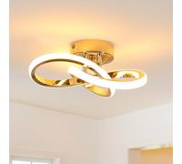 Comely Plafonnier LED Moderne, Créative Forme de Fleur Lampe de Plafond, Luminaire Plafonnier LED pour Chambre Cuisine Salon Couloir, 22W 3000K (Doré 25CM)