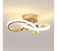 Comely Plafonnier LED Moderne, Créative Forme de Fleur Lampe de Plafond, Luminaire Plafonnier LED pour Chambre Cuisine Salon Couloir, 22W 4500K (Doré 25CM)