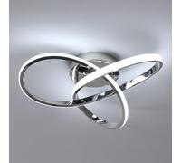 Comely Plafonnier LED Moderne, Créative Forme de Fleur Lampe de Plafond, Luminaire Plafonnier LED pour Chambre Cuisine Salon Couloir, 38W 6500K (Chromé 40CM)