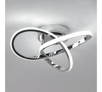 Comely Plafonnier LED Moderne, Créative Forme de Fleur Lampe de Plafond, Luminaire Plafonnier LED pour Chambre Cuisine Salon Couloir, 30W 6500K (Chromé 30CM)