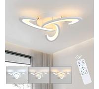 Comely Plafonnier LED Moderne Dimmable, 30W Moderne Design Lampe de Plafond avec Télécommande 3000K-6500K, Acrylique Blanc Luminaire Plafonnier LED pour Chambre à Coucher, Salon, Cafétéria