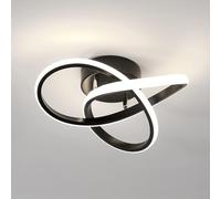 Comely Plafonnier LED Moderne, Lampe de Plafond 30W 3375LM en Forme de Fleur Créative, Plafonnier Luminaire pour Chambre à Coucher, Couloir, Cuisine, Salle de Bain, Noir, Lumière Naturelle 4500K