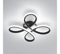 Comely Plafonnier LED Moderne, Lampe de Plafond 30W 3375LM, Luminaire Plafonnier Forme de Fleur pour Couloir, Balcon, Chambre, Salon, Salle à Manger, Lumière Blanche 6500K, 30cm, Noir