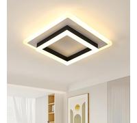 Comely Plafonnier LED Moderne, Lampe de Plafond Noir Carré 30W, Luminaire Plafonnier LED 3000K Blanc Chaud pour Chambre à Coucher, Couloir, Salle D'étude