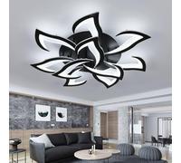 Comely Plafonnier LED moderne, plafonnier design créatif 84W 6500K, lustre salon noir pour chambre, séjour et cuisine, en fer et acrylique