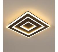 Comely Plafonnier LED Noir Carré Moderne for Salon, 52W 5850LM 40cm Lampe de Plafond LED, Acrylique Luminaire Plafonnier Intérieur pour Chambre à Coucher, Salon, Lumière Chaude 3000K