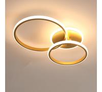 Comely Plafonnier LED Or, 42W 4700LM Lampe de Plafond Moderne en Aluminium, Acrylique Luminaire Plafonnier LED pour Salon, Chambre, Couloir, Cuisine, Hall, Bureau, 3000K Lumière Blanche Chaude