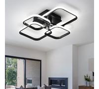 Comely Plafonnier LED Rectangulaire, 60W 6750LM Luminaire Plafonnier LED, Moderne Lampe de Plafond en Aluminium pour Salon Chambre Cuisine Couloir (Noir)