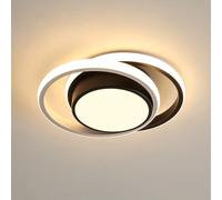 Comely Plafonnier LED, Rond Lampe de plafond 32W 2350LM, Moderne Luminaire Plafonnier pour Couloir Coucher Salle de Bains Cuisine Salon, Blanc Froid 6500K, Longueur 28cm, Noir