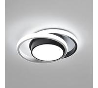 Comely Plafonnier LED, Rond Lampe de Plafond 32W, Moderne Luminaire Plafonnier pour Couloir Coucher Salle de Bains Cuisine Salon, Blanc Froid 6500K, Longueur 28cm, Nero