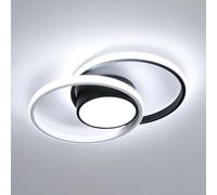 Comely Plafonnier LED, Rond Lampe de Plafond 42W, Moderne Luminaire Plafonnier pour Couloir Coucher Salle de Bains Cuisine Salon, Blanc Froid 6500K, Longueur 40cm, Noir+Blanc