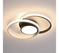 Comely Plafonnier LED, Rond Lampe de Plafond 42W, Moderne Luminaire Plafonnier pour Couloir Coucher Salle de Bains Cuisine Salon, Luce Naturale 4500K, Longueur 40cm, Noir+Blanc