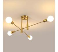 Comely Plafonnier Lustre Industriel 4 x E27, Plafonnier Luminaire Industriel en Métal, Moderne Suspension pour Salon Chambre Cuisine Couloir
