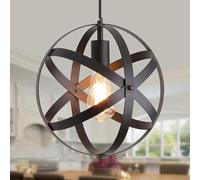 Comely Suspension Luminaire Vintage, Lampe Plafonnier Industrielle Noir Lampe Cage, E27 Éclairage de Plafond Abat-jour en Métal pour Restaurant Bar Salle à Manger