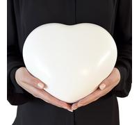 Comemori Grande urne funéraire en Forme de cœur, pour Chiens et Chats Jusqu’à 20 kg, Socle Inclus (Blanc)