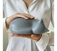 Comemori urne funéraire en Forme de Chat Dormant, Gris