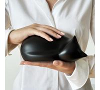 Comemori urne funéraire en Forme de Chat Dormant, Noir