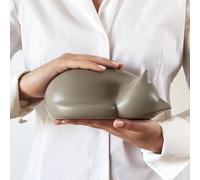 Comemori urne funéraire en Forme de Chat Dormant, Taupe Light (Beige, Sable)