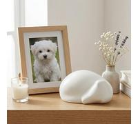 Comemori urne funéraire en Forme de Chien Dormant (Blanc)