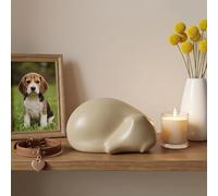 Comemori urne funéraire en Forme de Chien Dormant (Taupe Light)