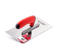 COMENSAL Truelle de Dentée - Taloche pour Colle en Acier Inoxydable - Crantée Outil de Tuile - Made in EU - Dent 6x6 mm