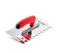 COMENSAL Truelle de Dentée - Taloche pour Colle en Acier Inoxydable - Crantée Outil de Tuile - Made in EU - Dent 12x12 mm