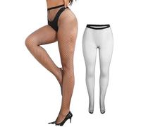 comeondear Collant Femme Resille Bas Grande Taille Bas pour Porte-Jarretelles Bas Hauts de Cuisse Chaussettes En Boîte Noir,3XL-5XL