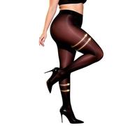comeondear Collant Femme Transparent 8D Brillance Grande Taille Noir,L-XXL