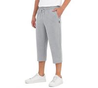 Comeor Pantacourt Homme avec Poches - Pantalon 3/4 Bermuda Long Ample, Short de Sport Décontracté, Sportswear Randonnée, Gris Clair, XL