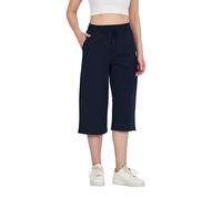 COMEOR Pantalon de jogging 3/4 pour femme - Pantalon de sport court - Pantacourt pour femme - Bermuda, bleu foncé, M