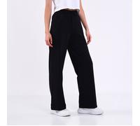 COMEOR Pantalon de jogging pour femme - Pantalon de sport long en coton - Pantalon de survêtement ample avec taille élastique et jambe droite, Noir , M