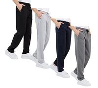 Comeor Pantalon de Jogging Pantalon de Survêtement en Coton pour Homme - Pantalon de Sport Long pour Homme - Joggers (Noir/Gris Foncé/Gris Clair/Bleu XL)