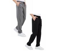 Comeor Pantalon de Jogging Pantalon de Survêtement en Coton pour Homme - Pantalon de Sport Long pour Homme - Joggers (Noir/Gris Foncé 6XL)