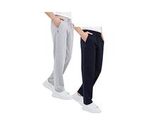 Comeor Pantalon de Jogging Pantalon de Survêtement en Coton pour Homme - Pantalon de Sport Long pour Homme - Joggers (Bleu/Gris Clair M)