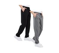 Comeor Pantalon de Jogging Pantalon de Survêtement en Coton pour Homme - Pantalon de Sport Long pour Homme - Joggers (Noir/Gris Foncé 5XL)