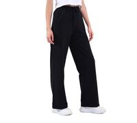 COMEOR Pantalon de jogging pour femme - Pantalon de sport long en coton - Pantalon de survêtement ample avec taille élastique et jambe droite, Noir , XXL
