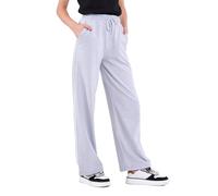 COMEOR Pantalon de jogging pour femme - Pantalon de sport long en coton - Pantalon de survêtement ample avec taille élastique et jambe droite, gris clair, XXL
