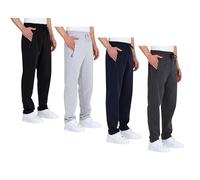 Comeor Pantalon de jogging pour homme avec poches à fermeture éclair en coton, Pantalon d'entraînement long, 4XL